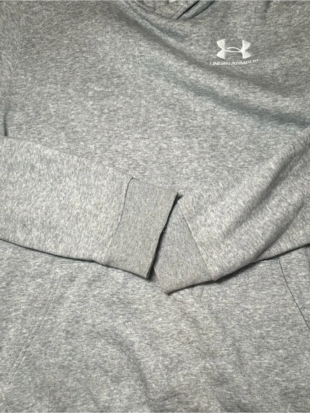 Under Armour Heather Gray Pullover Hoodie Sweatshirt Kangaroo Pocket
